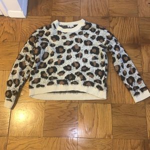 Eye lash leopard sweater